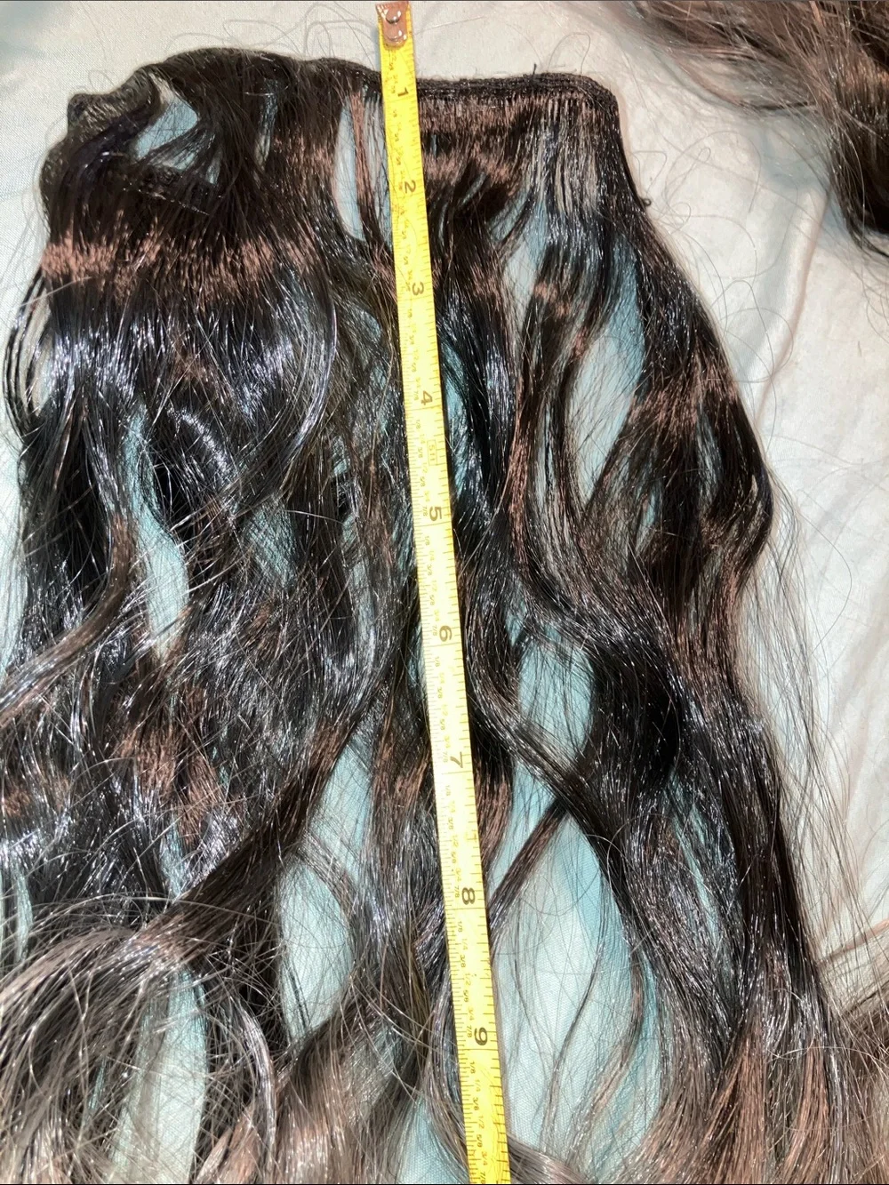 22” Wavy Ombré Clip-In Hair Extensions in Dark Brown with Ash Blonde Highlights